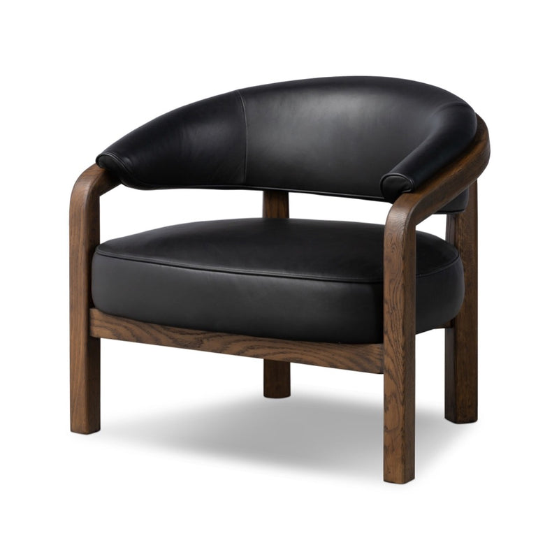 Marci Chair Carson Black Angled View Four Hands