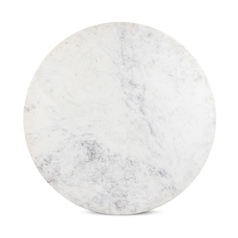 Mariah Round Dining Table White Marble Top View Four Hands