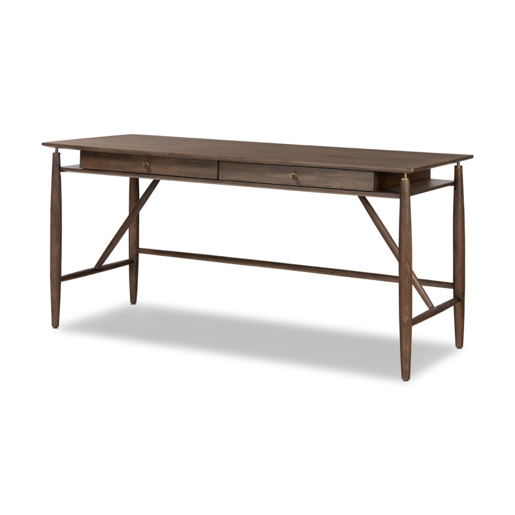 Markia Desk Aged Oak Veneer Angled View 233749-001