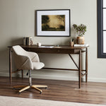 Markia Desk Aged Oak Veneer Staged View Four Hands