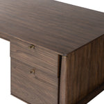 Four Hands Markia Executive Desk Aged Oak Veneer Corner Detail