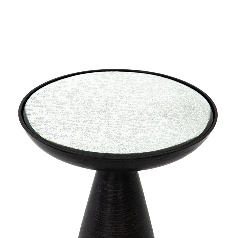 Marlow Mod Pedestal Table Brushed Bronze Glass Detail IMAR-48A