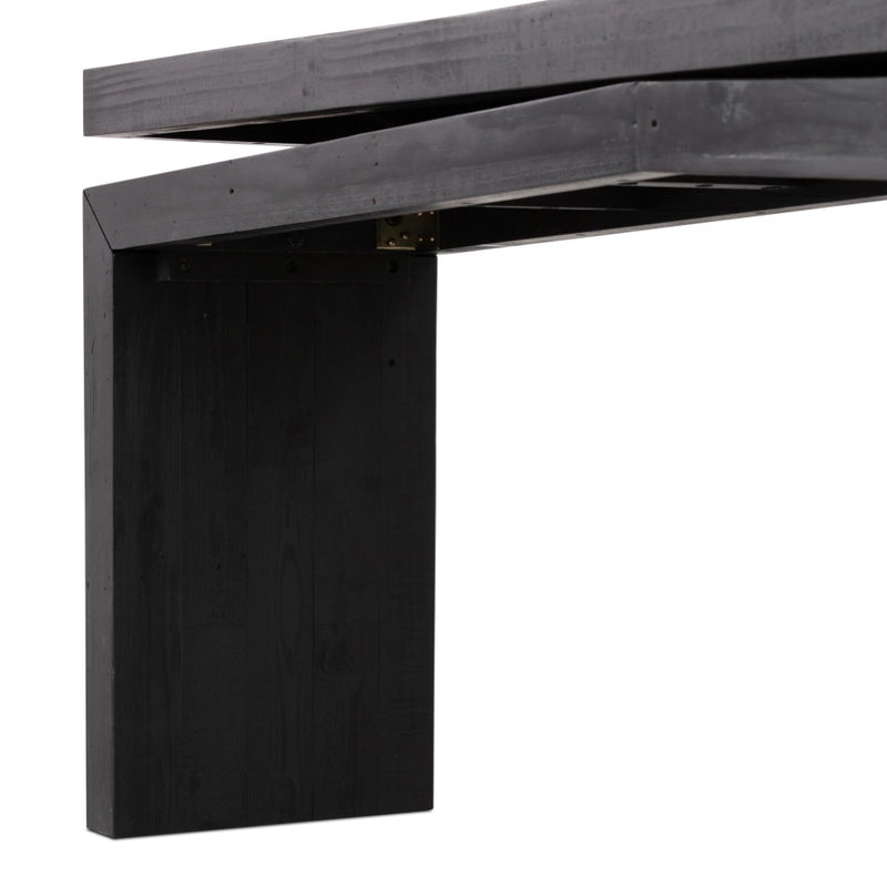 Four Hands Matthes Large Console Table Aged Black Pine Tabletop