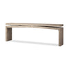 Matthes Large Console Table Weathered Wheat Angled View Four Hands