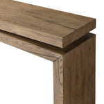 Matthes Oak Console Table Rustic Grey Veneer Angled Tabletop 107936-010