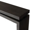 Matthes Oak Console Table Smoked Black Veneer Angled Top View Four Hands