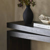 Four Hands Matthes Oak Console Table Smoked Black Veneer Staged View