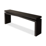 Matthes Oak Console Table Smoked Black Veneer Angled Top View Four Hands