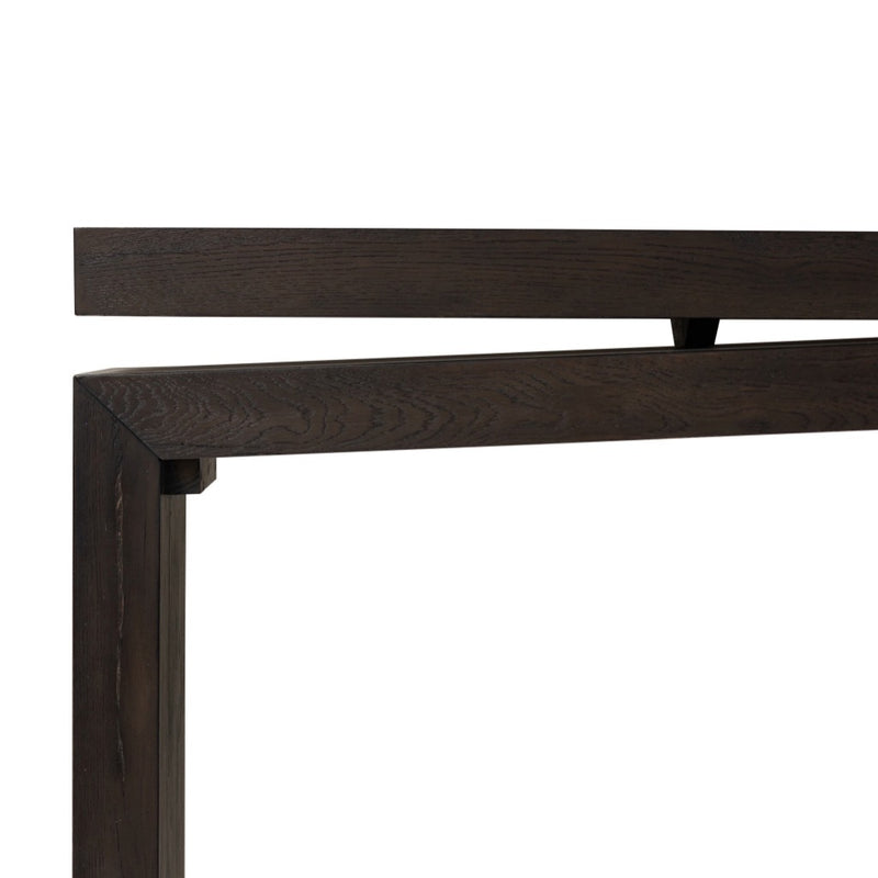 Matthes Oak Console Table Smoked Black Veneer Front Facing View 107936-011