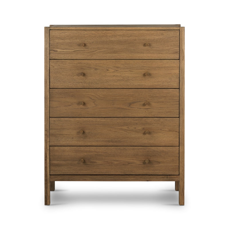 Meadow 5 Drawer Dresser Tawny Oak Front Facing View 229566-003
