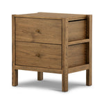 Meadow Nightstand Tawny Oak Angled View Four Hands