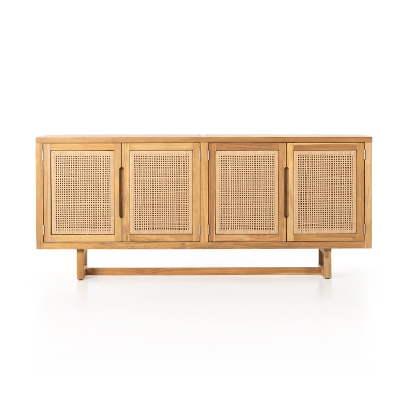 Four Hands Merit Outdoor Sideboard Natural Teak-FSC Front Facing View