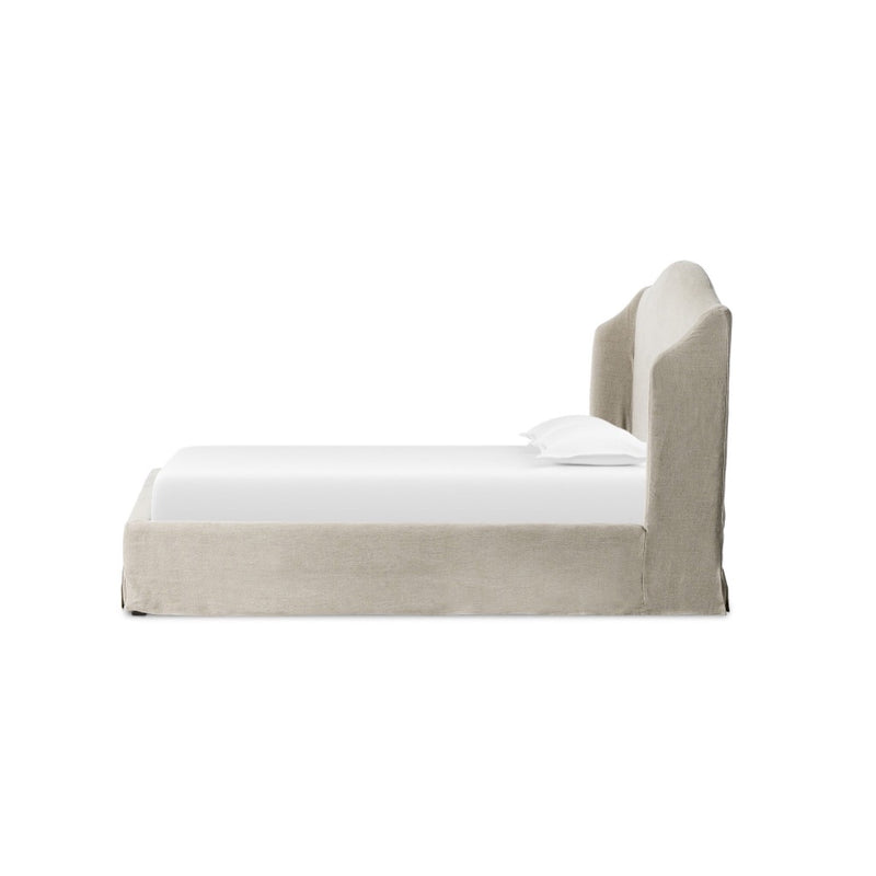 Four Hands Meryl Slipcover Bed Broadway Stone Side View