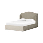 Meryl Slipcover Bed Broadway Stone Angled View Four Hands