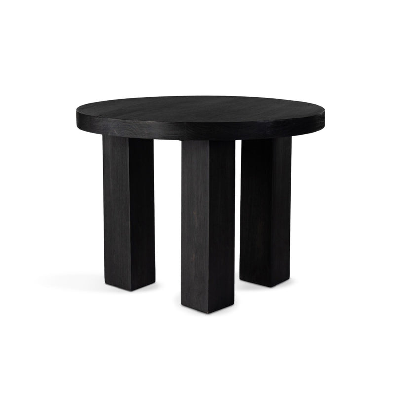 Mesa End Table Ebony Parawood Angled View