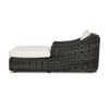 Messina Outdoor Chaise Lounge Chunky Charcoal Woven Side View Four Hands