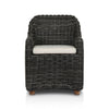 Messina Outdoor Dining Armchair Chunky Charcoal Woven Front Facing View 233671-003