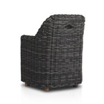 Four Hands Messina Outdoor Dining Armchair Chunky Charcoal Woven Angled Back View