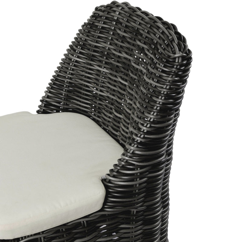 Four Hands Messina Outdoor Dining Chair Chunky Charcoal Woven Backrest