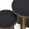 Four Hands Mezes Nesting End Table Natural Basalt Top Tabletop View