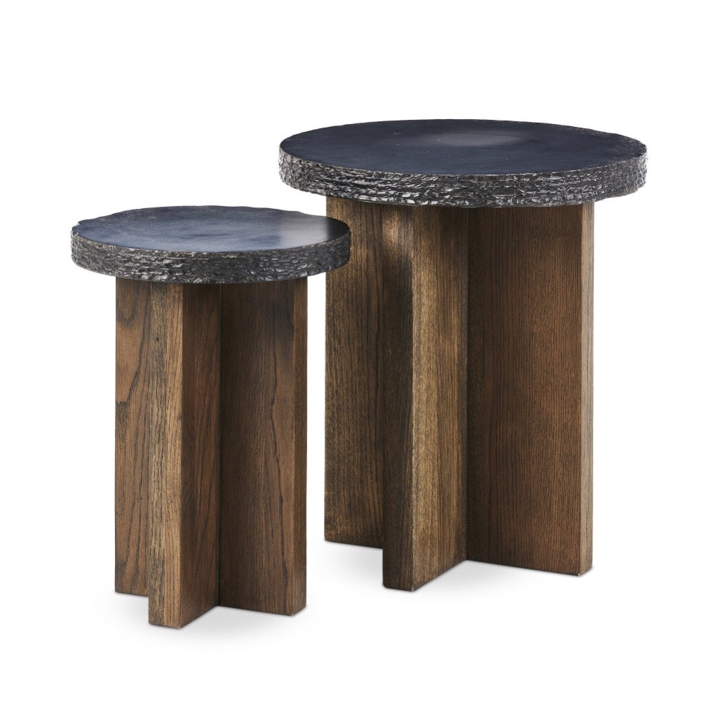 Mezes Nesting End Table Natural Basalt Angled View 246294-001