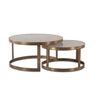 Home Trends & Design Michaelangelo Nesting Coffee Table White Marble Angled View