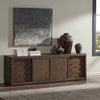 Miko Media Console Fawn Oak Veneer Staged View Four Hands