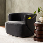 Mila Swivel Chair Henry Charcoal Staged View 107195-011