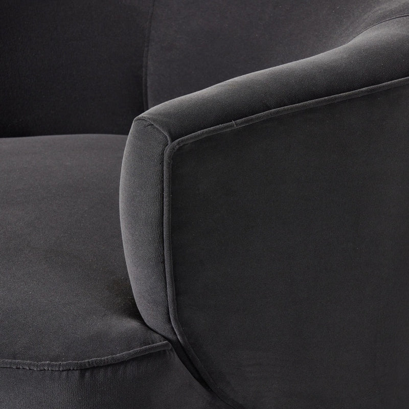 Mila Swivel Chair Henry Charcoal Armrest Detail Four Hands