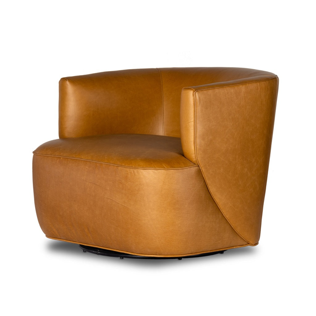 Mila Swivel Chair Osorno Camel Angled View 107195-015