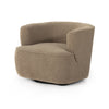 Mila Swivel Chair Sheepskin Camel Angled View 107195-014