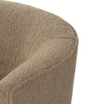 Four Hands Mila Swivel Chair Sheepskin Camel Curved Backrest