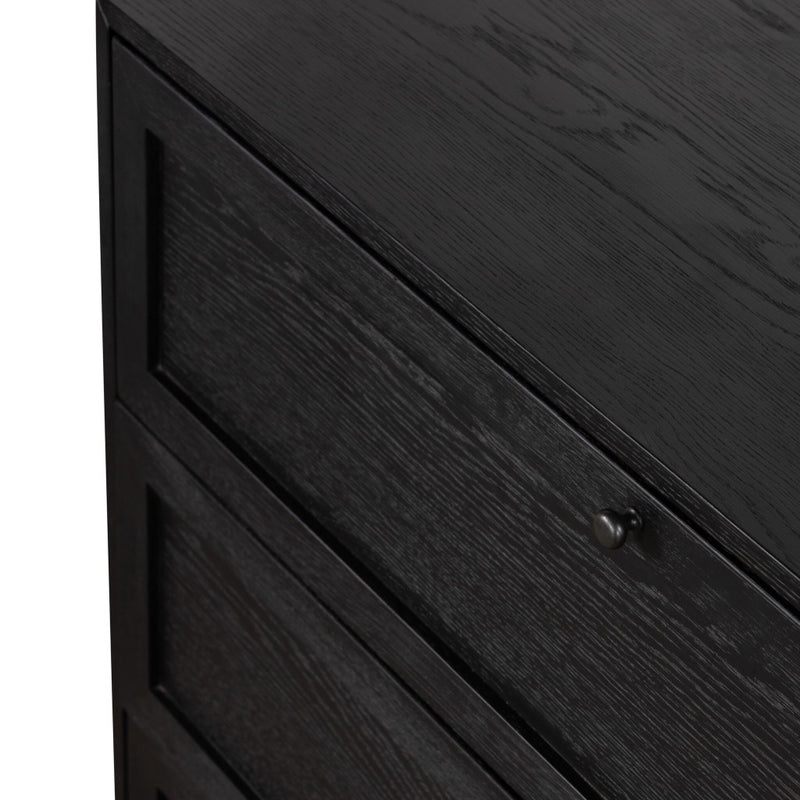 Four Hands Millie 6 Drawer Dresser Drifted Matte Black Veneer Handles