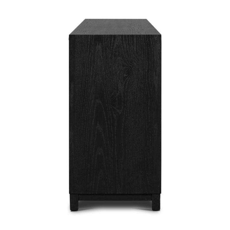 Millie 9 Drawer Dresser Drifted Matte Black Veneer Side View 233091-001