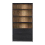 Millie Bookcase Drifted Matte Black Front Facing View Four Hands