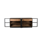 Millie Large Sideboard Matte Black Front Facing View with Open Drawers 230632-001
