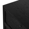 Four Hands Millie Nightstand Drifted Matte Black Veneer Wood Top Detail