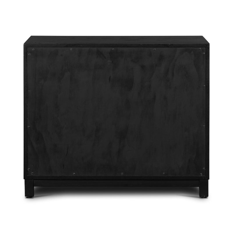 Millie Nightstand Drifted Matte Black Veneer Back View Four Hands