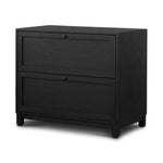 Millie Nightstand Drifted Matte Black Veneer Angled View 233093-002