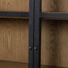 Millie Panel and Glass Door Cabinet Drifted Matte Black Door Detail 235949-001