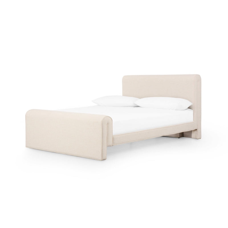 Mitchell Bed Thames Cream Angled View Four Hands