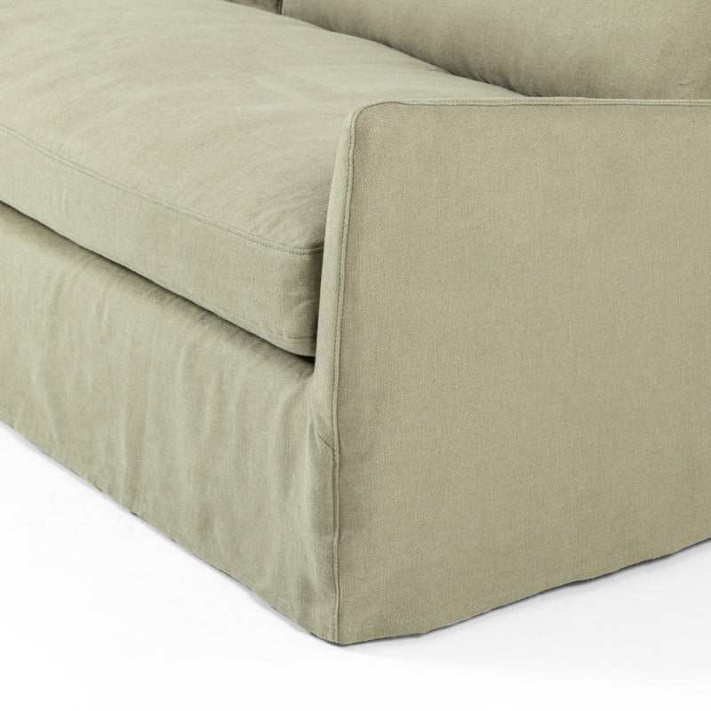 Monette Slipcover Sofa Khaki Armrest Detail 238680-004
