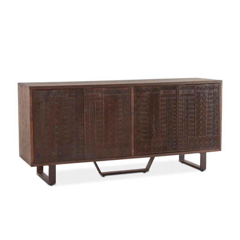 Home Trends & Design Mountain Lodge Sideboard Premium Dark Walnut Angled View