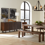 Home Trends & Design Mountain Lodge Sideboard Premium Dark Walnut Staged View