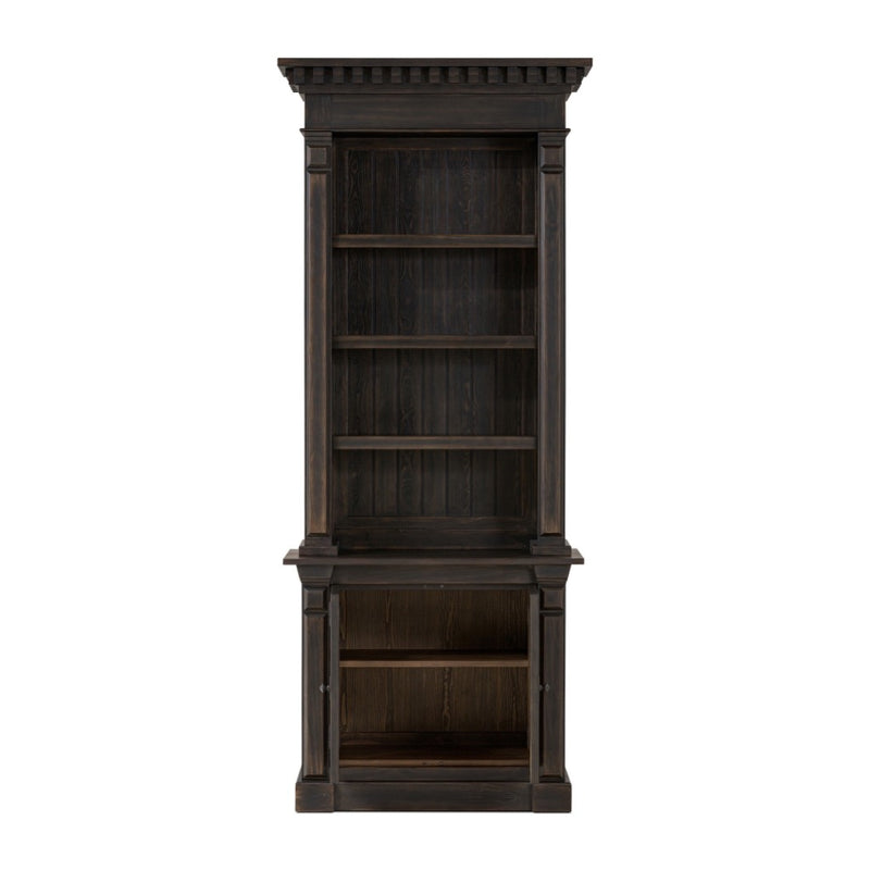 Mr. Percy Found The Top Bookcase Aged Brown Veneer Open Lower Cabinets 238294-001