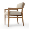 Four Hands Navid Dining Arm Chair Weslie Flax Angled View