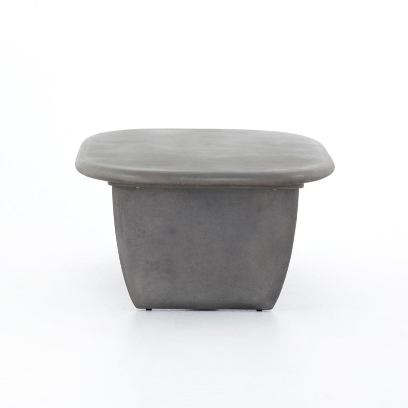 Four Hands Naya Outdoor Coffee Table Dark Grey Side View