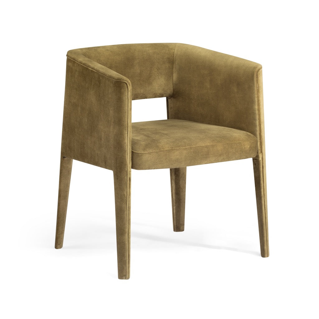 Nico Dining Armchair Dark Green Angled View Co.House Designs