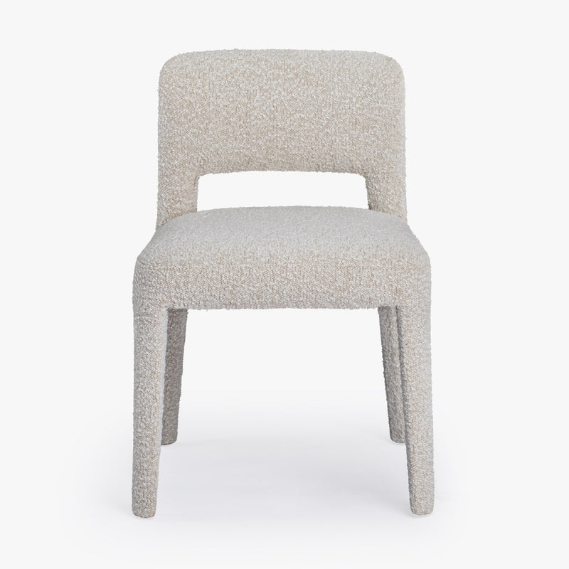 Nico Dining Chair Ivory Boucle Front Facing View CH-1001696-VN15-FN-DN-DC-IV-SD