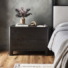 Noeline Nightstand Smoked Black Oak Veneer Staged View in Bedroom 241072-001